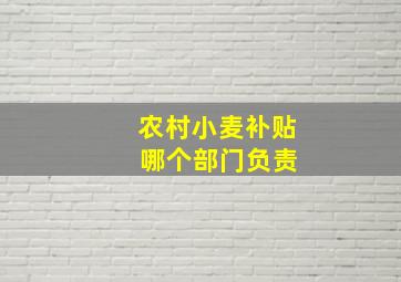 农村小麦补贴 哪个部门负责